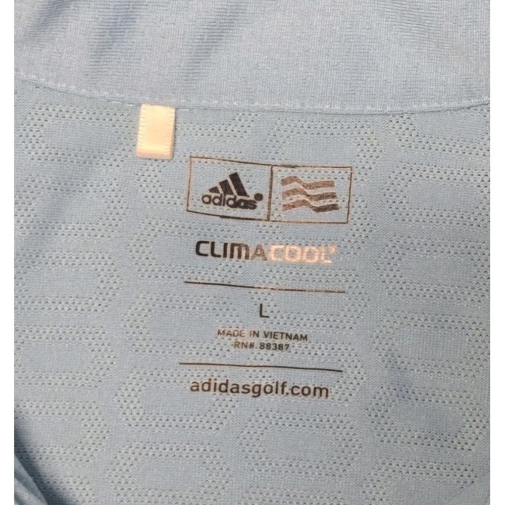 Adidas Climacool Golf Polo Shirt Mens Large Light Blue Short Sleeve Embroidered - Picture 2 of 6